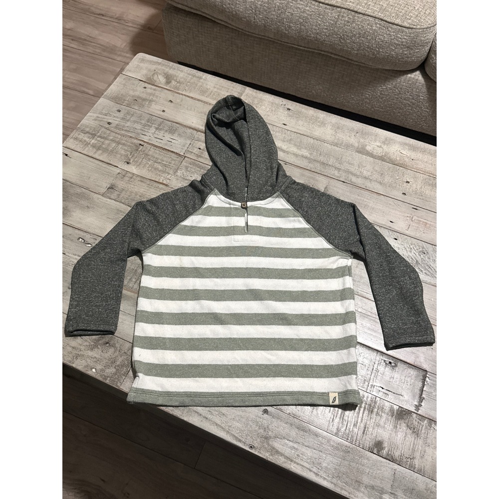 Easy-Peasy Toddler Boys Olive Stripe Raglan Hoodie 4T ETBF2451402 NEW